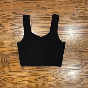 Banana Republic Black Fitted Crop Tank Top